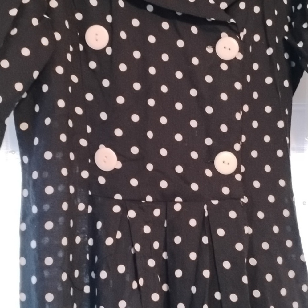 Shelly Michaels Vintage Black with White Polka Dot Dress, Size: 7/8, NWT - Picture 8 of 10